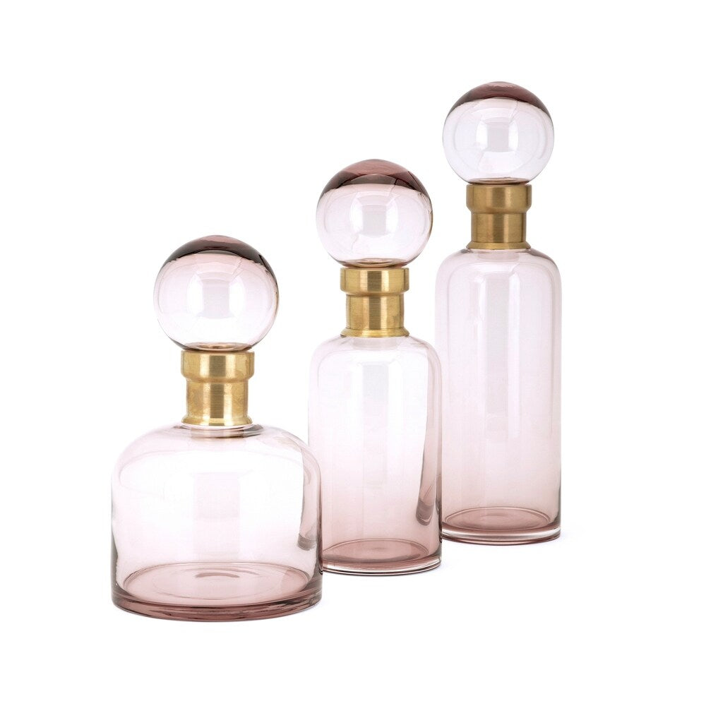 Loletta Pink Medium Glass Bottle with Stopper