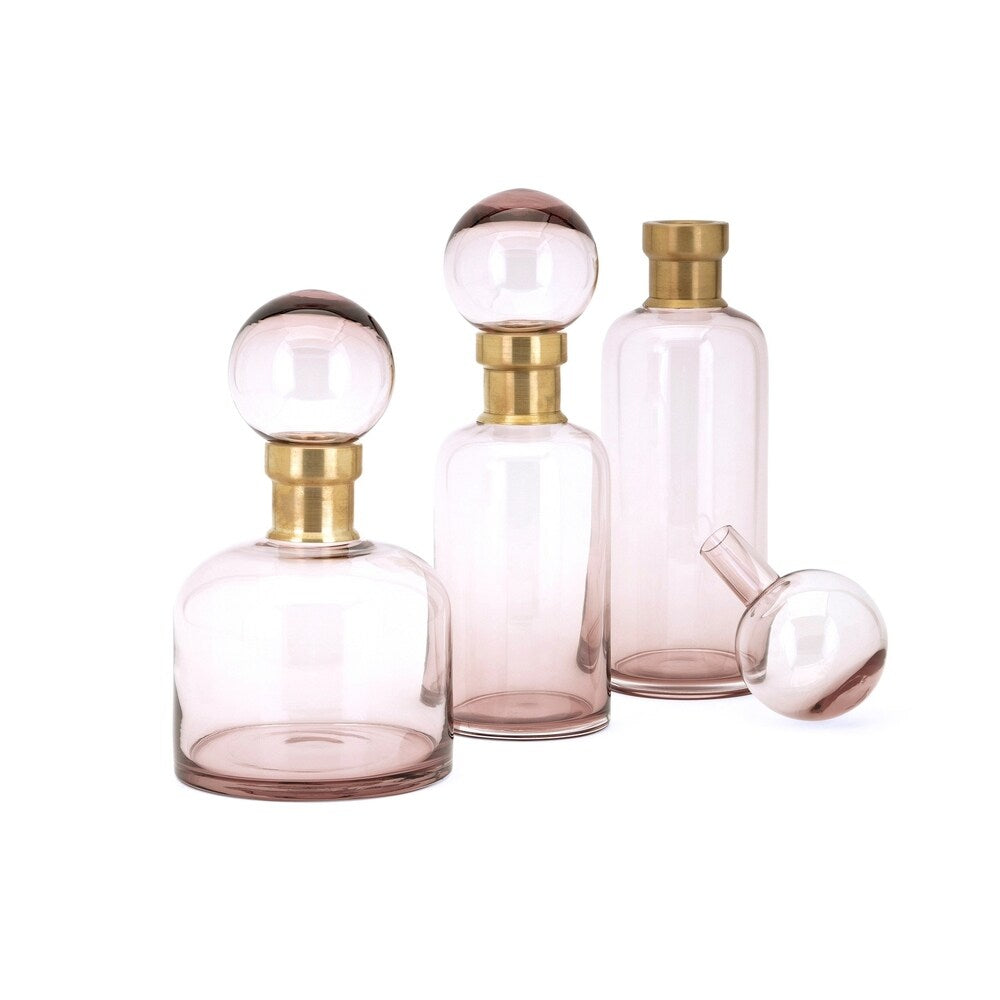 Loletta Pink Medium Glass Bottle with Stopper