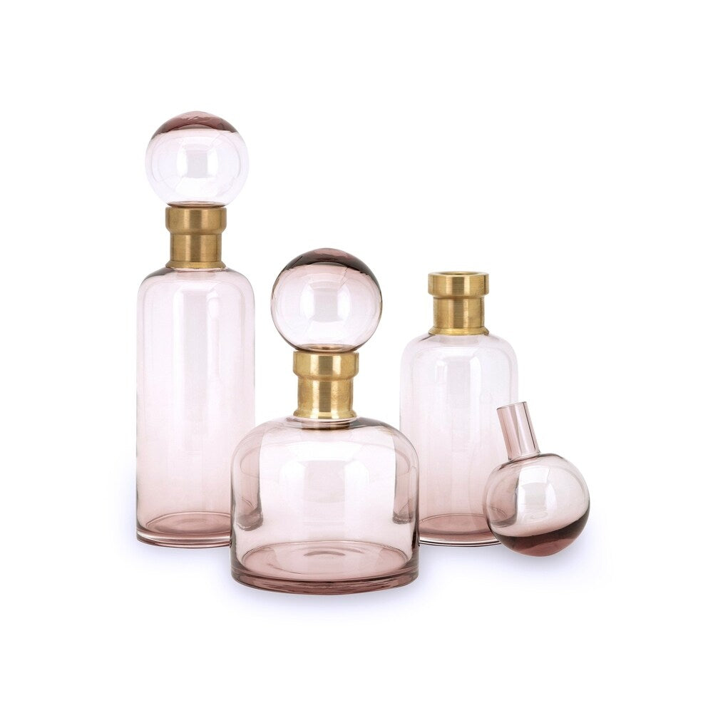 Loletta Pink Medium Glass Bottle with Stopper