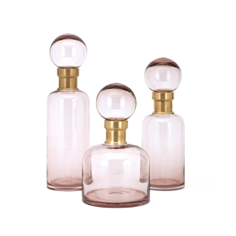 Loletta Pink Medium Glass Bottle with Stopper