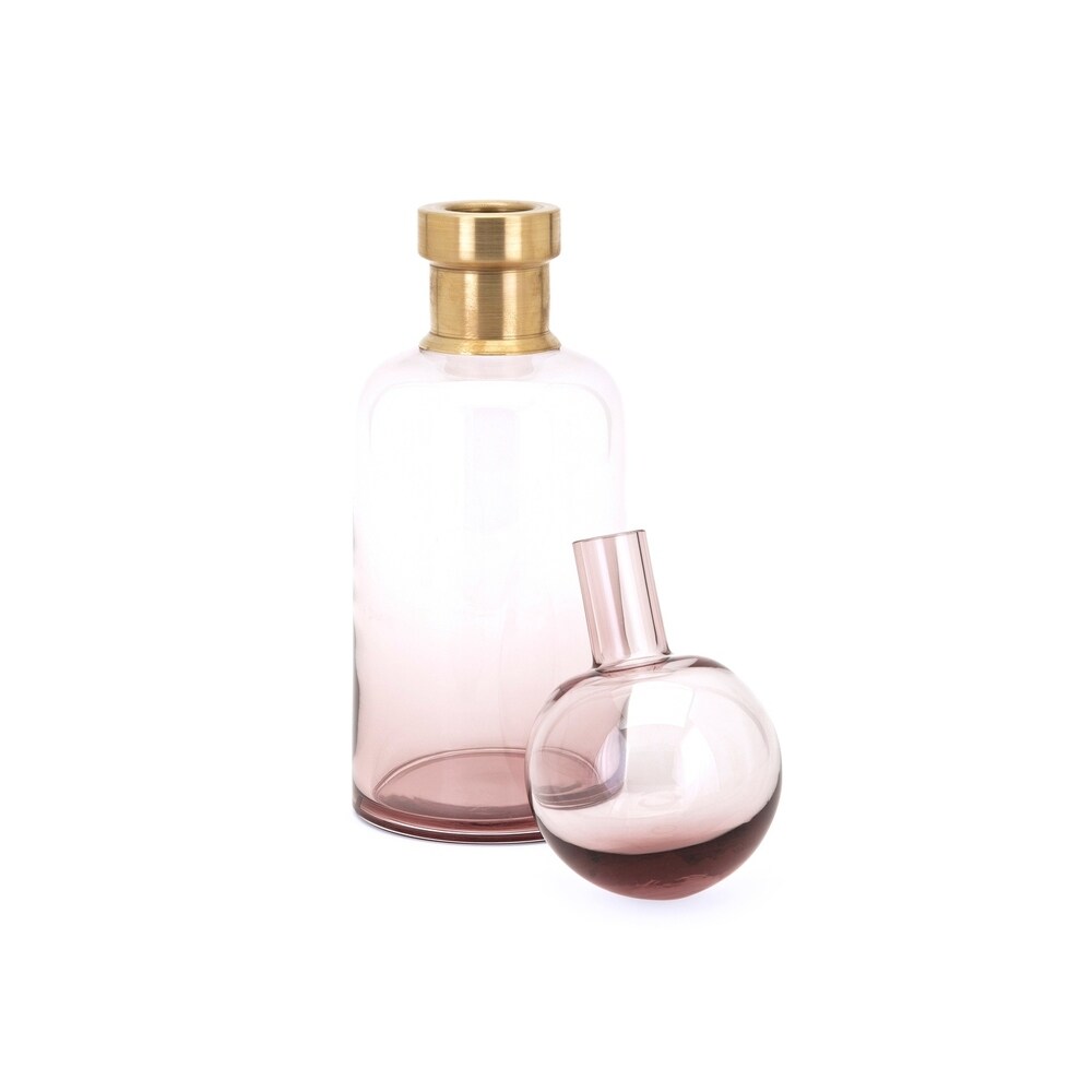 Loletta Pink Medium Glass Bottle with Stopper