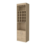 Lombard 16-Bottle 1-Shelf Bar Cabinet Black Wengue And Light Pine
