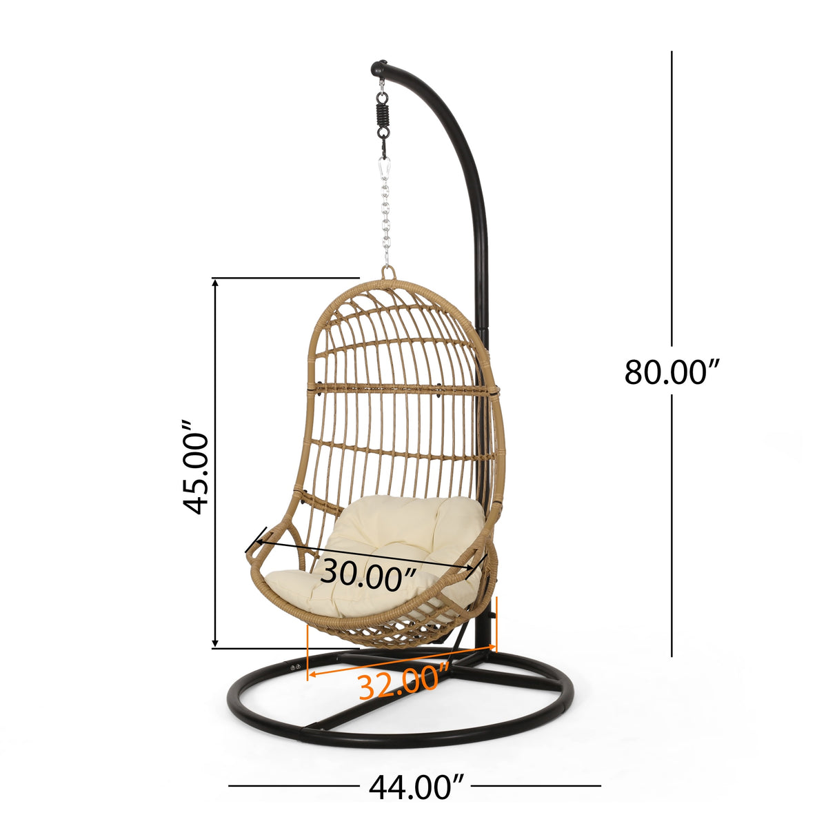 Lombard Rattan Hanging Chair by Christopher Knight Home - 400 lb limit