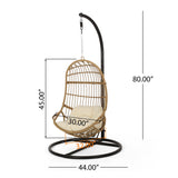 Lombard Rattan Hanging Chair by Christopher Knight Home - 400 lb limit