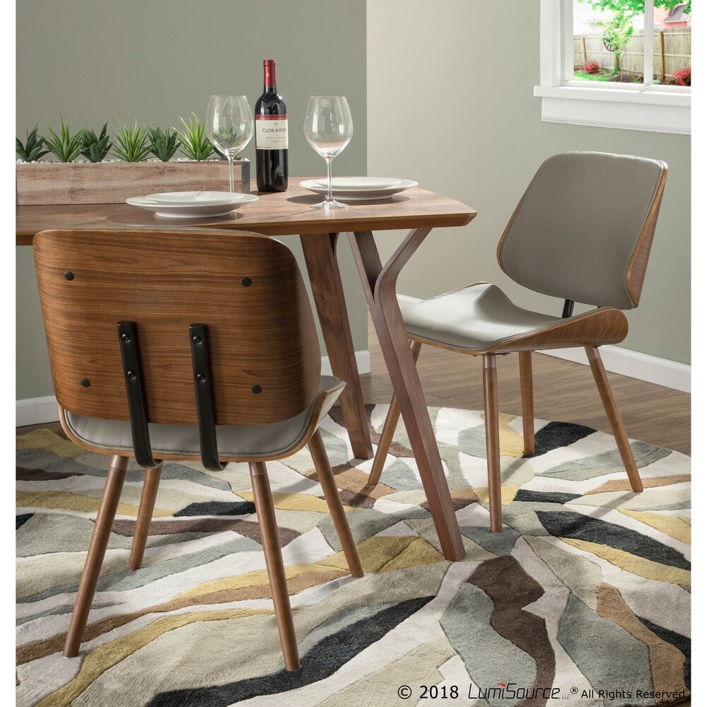 Lombardi Mid-Century Modern Upholstered Dining/Accent Chair (Set of 2)