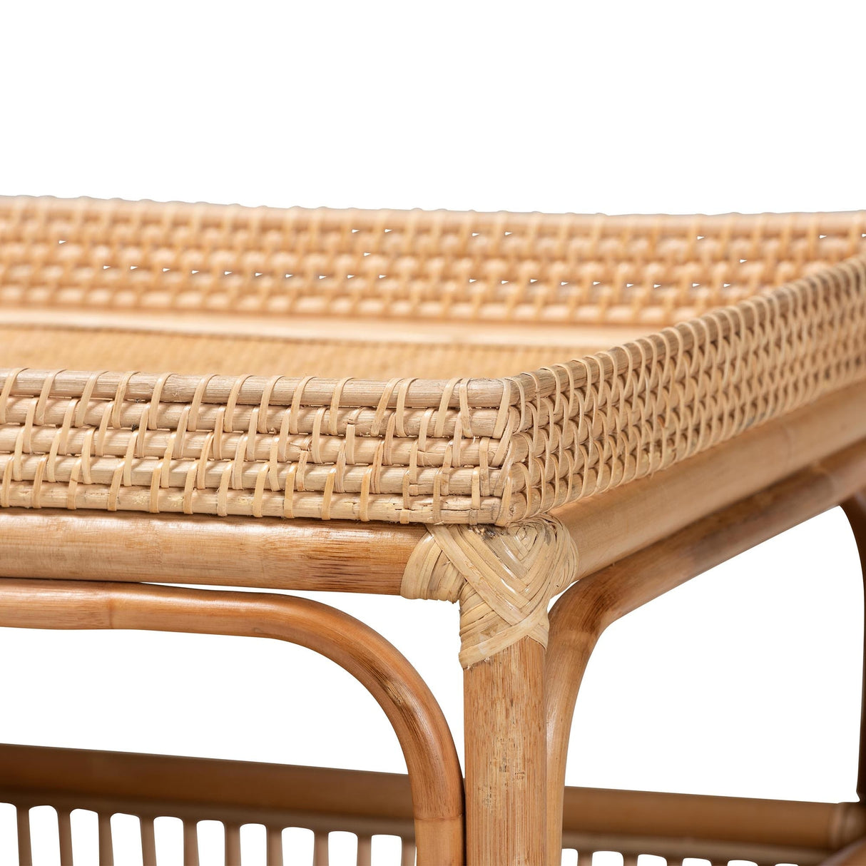 Lombok Modern Bohemian Natural Rattan Coffee Table