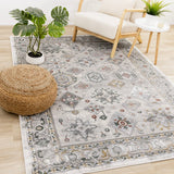 London Collection - Grey Multi-Coloured Classic Patterned Indoor Area Rug