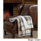 London Fog 50" x 70" Printed Plaid Supreme Velvet Reversing to Sherpa Throw