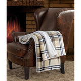 London Fog 50" x 70" Printed Plaid Supreme Velvet Reversing to Sherpa Throw