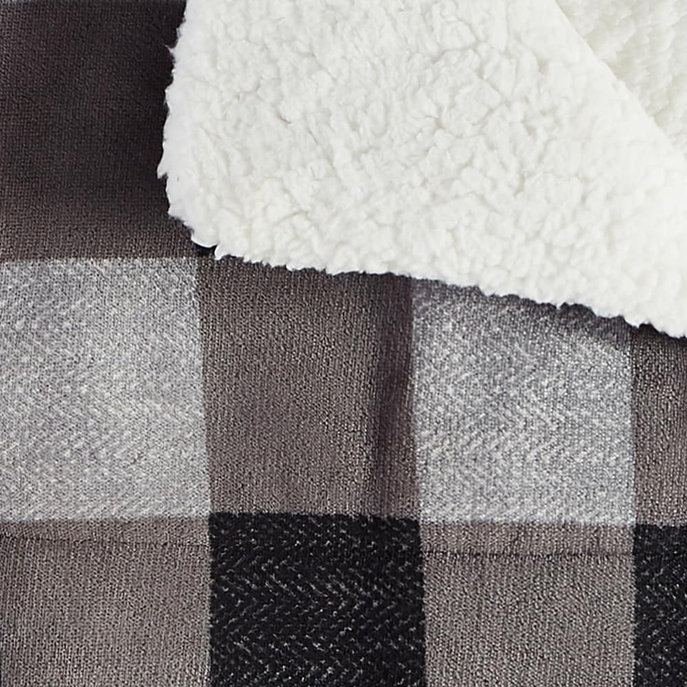 London Fog Faux Fur Plaid 50x60 Throw in Gift Box