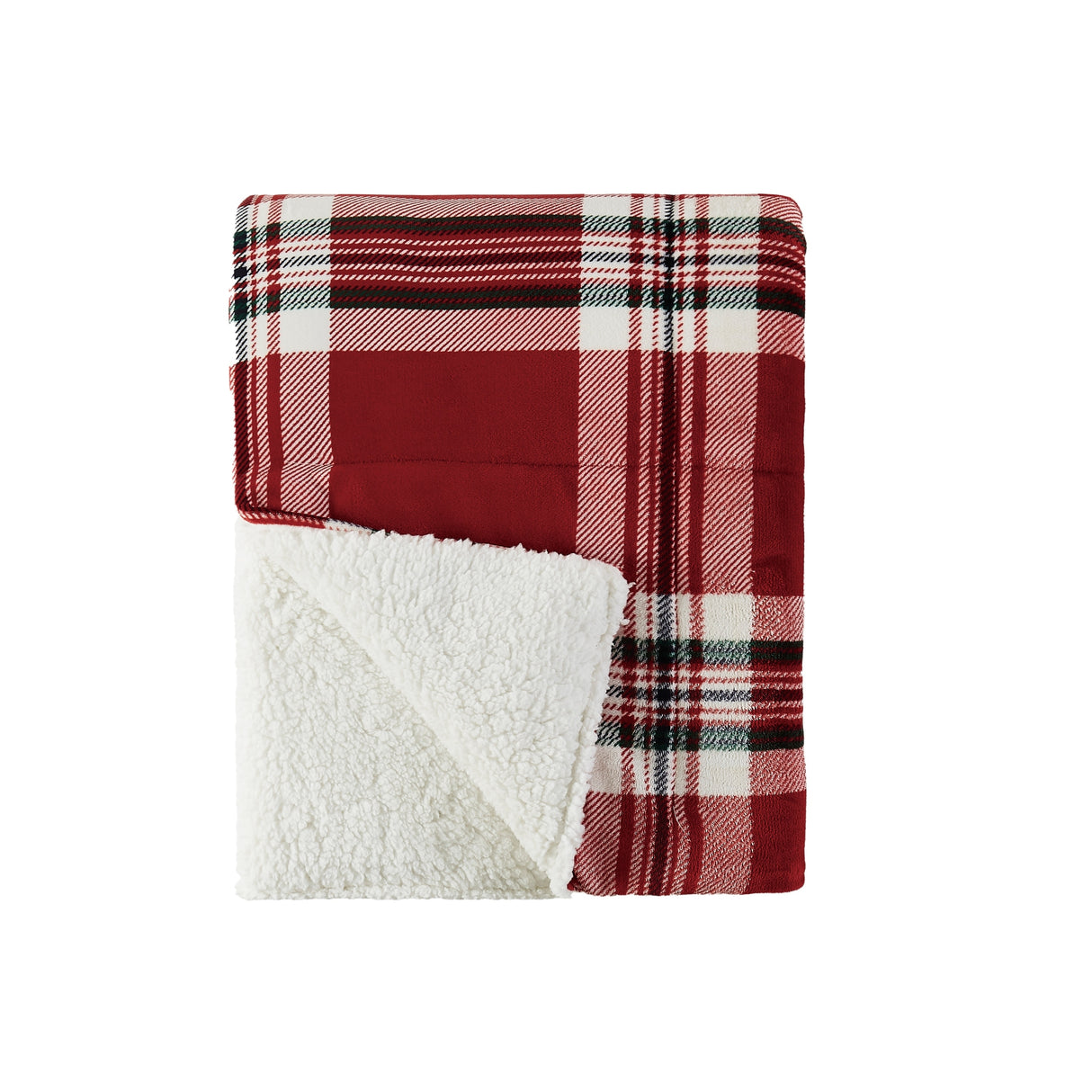 London Fog Faux Fur Plaid 50x60 Throw in Gift Box