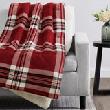 London Fog Faux Fur Plaid 50x60 Throw in Gift Box