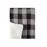London Fog Faux Fur Plaid 50x60 Throw in Gift Box