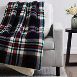 London Fog Faux Fur Plaid 50x60 Throw in Gift Box