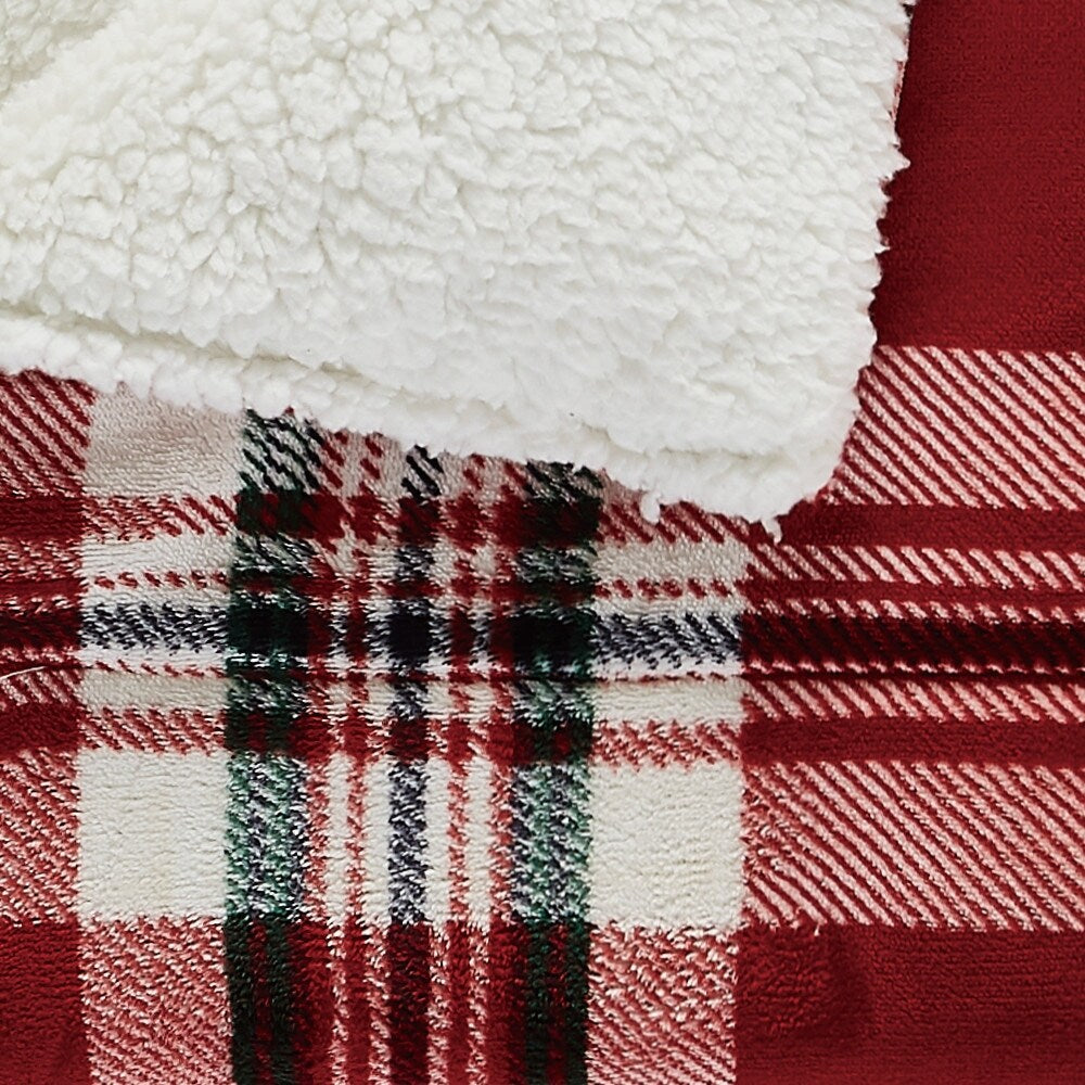 London Fog Faux Fur Plaid 50x60 Throw in Gift Box