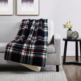 London Fog Faux Fur Plaid 50x60 Throw in Gift Box