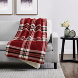 London Fog Faux Fur Plaid 50x60 Throw in Gift Box