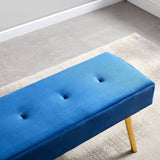 Long Bench Bedroom Bed End Stool Bed Benches Tufted Velvet With Gold Legs