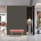 Long Bench Bedroom Bed End Stool Bed Benches Tufted Velvet With Gold Legs