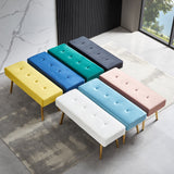 Long Bench Bedroom Bed End Stool Bed Benches Tufted Velvet With Gold Legs