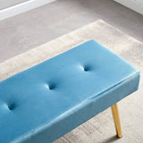 Long Bench Bedroom Bed End Stool Bed Benches Tufted Velvet With Gold Legs