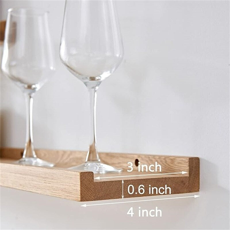 Long Floating Shelf 48 Inch Natural Wood Shelves Set of 2 - 48"D x 4"W x 1.5"H