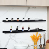 Long Floating Shelves for Wall 47 Inch,Real Wood Picture Ledge Shelf with Lip Set of 4,Photo Frame Storage Display