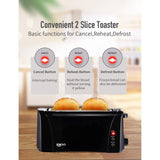 Long Slot Toaster 2 Slice Best Toaster 2 Slice Wide Slot, Vintage Black Toaster with Easy To Use, 1000w