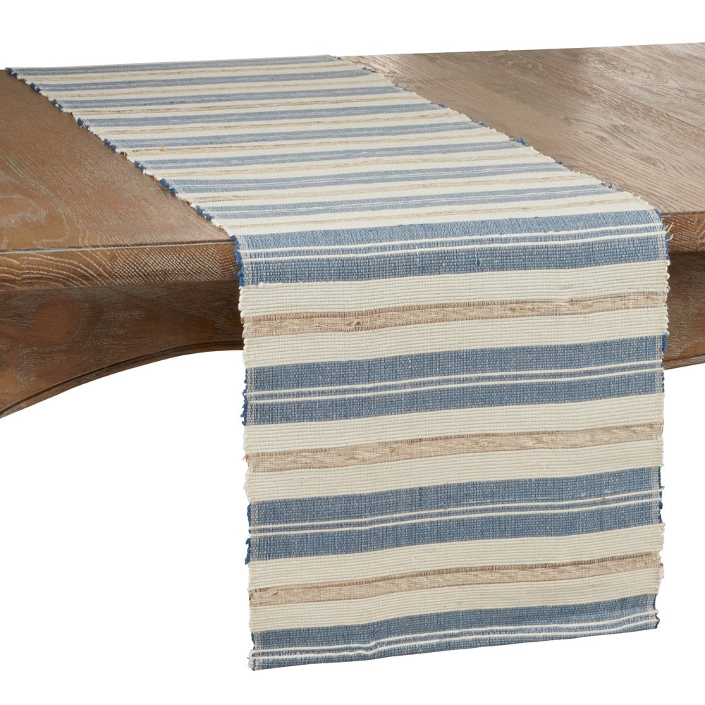 Long Table Runner With Striped Design