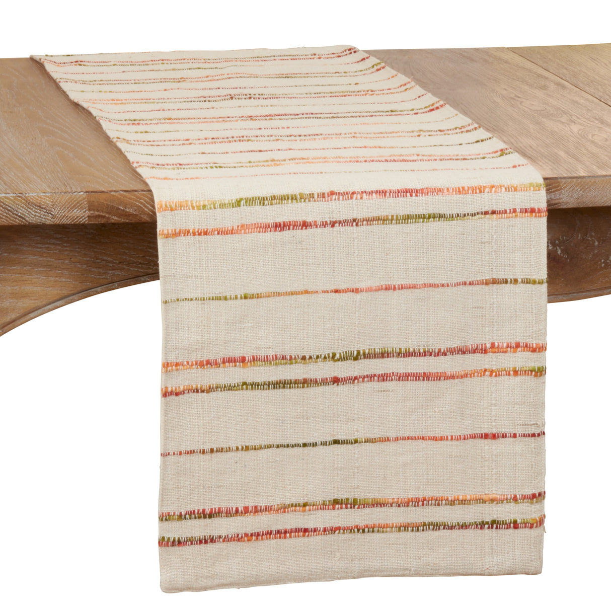 Long Table Runner With Woven Line Design