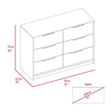 Longhill 6-Drawer Rectangle Dresser Black Wengue and Pine
