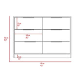 Longhill 6-Drawer Rectangle Dresser Black Wengue and Pine
