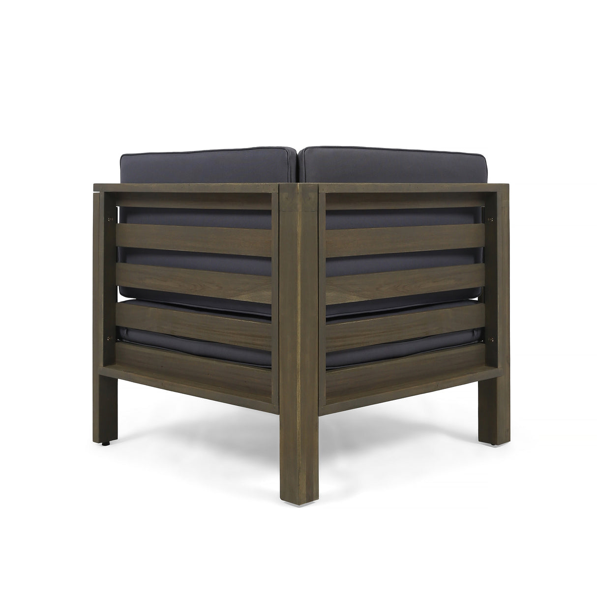 Lono Outdoor Modern 8 Seater Acacia Wood Sectional Sofa Set with Fire Pit and Tank Holder by Christopher Knight Home