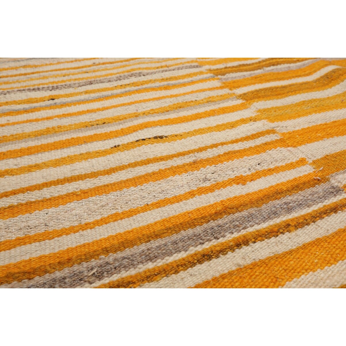 LoomBloom Beige 100% Wool Hand Woven Contemporary Oriental Area Rug - 5' 3'' x 7' 7''