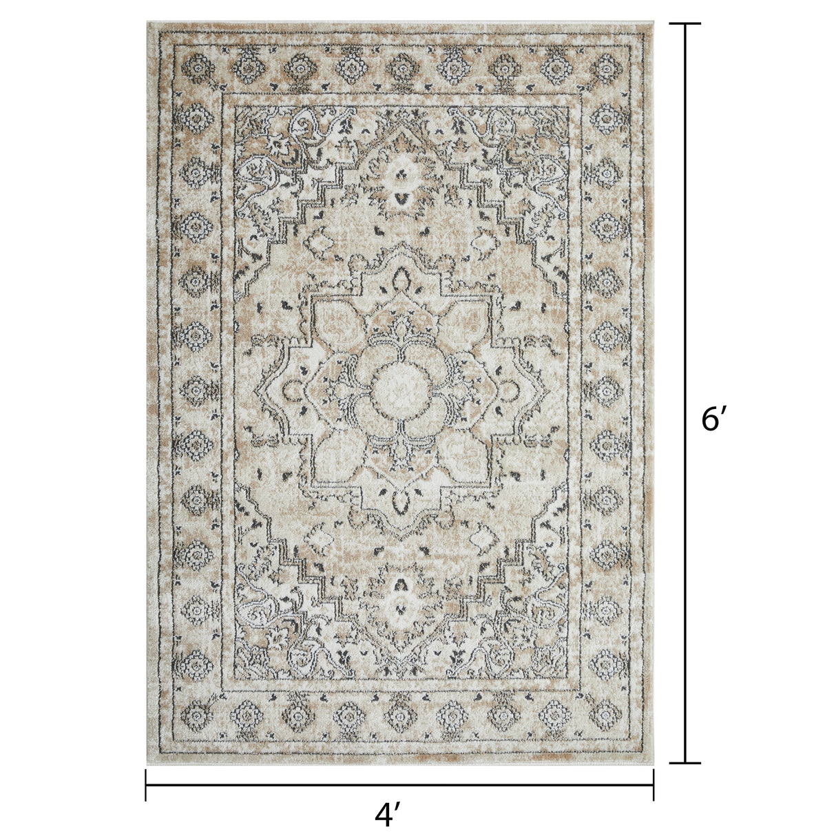 Loomaknoti Kehleigh Avalie Cream Area Rug