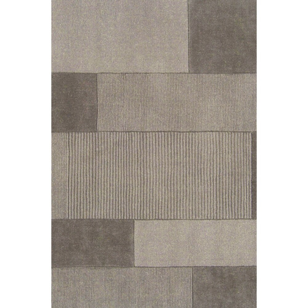 Loomed Dnoces Light Gray Wool Area Rug - 5' x 8'