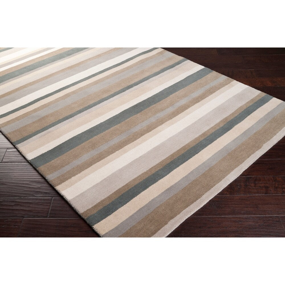 Loomed Green Madison Square Wool Area Rug - 8' x 10' - 8' x 10'