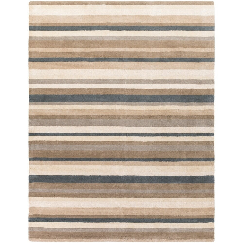 Loomed Green Madison Square Wool Area Rug - 8' x 10' - 8' x 10'