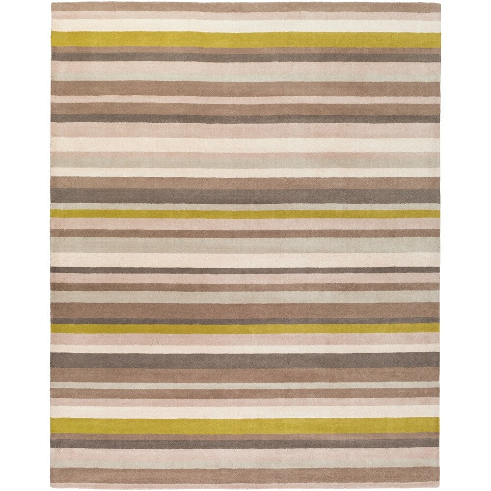 Loomed Olive Madison Square Wool Area Rug - 8' x 10'