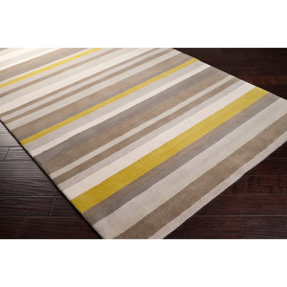 Loomed Olive Madison Square Wool Area Rug - 8' x 10'