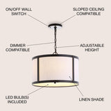 Loop 17" Metal LED Pendant Light, by JONATHAN Y