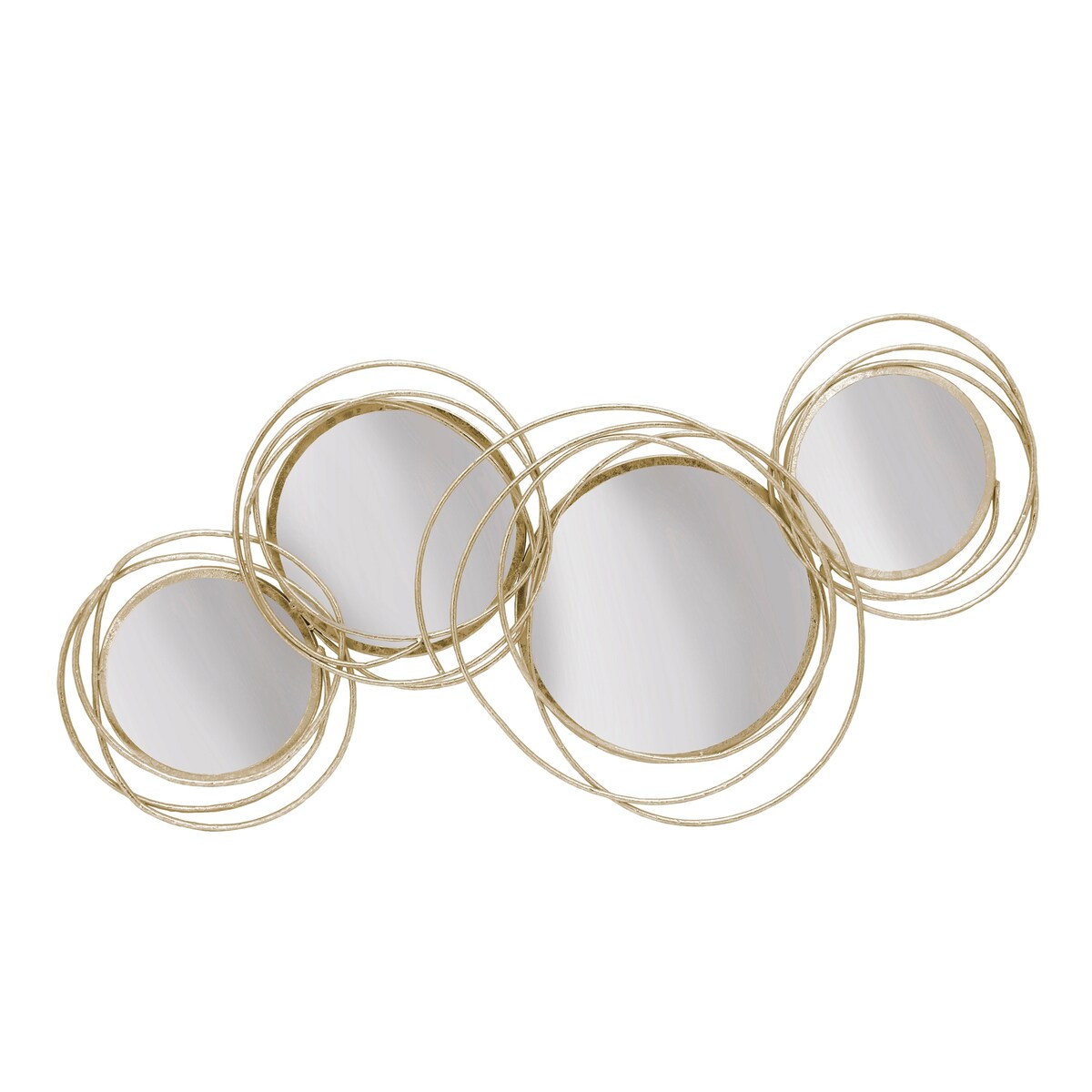 Looped Gold 4 Circle Mirrors, Wb 19.5"H - 41.0" x 2.75" x 19.5"