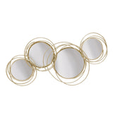 Looped Gold 4 Circle Mirrors, Wb 19.5"H - 41.0" x 2.75" x 19.5"