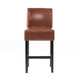 Lopez 26-inch Hazelnut Leather Counterstools (Set of 2) by Christopher Knight Home