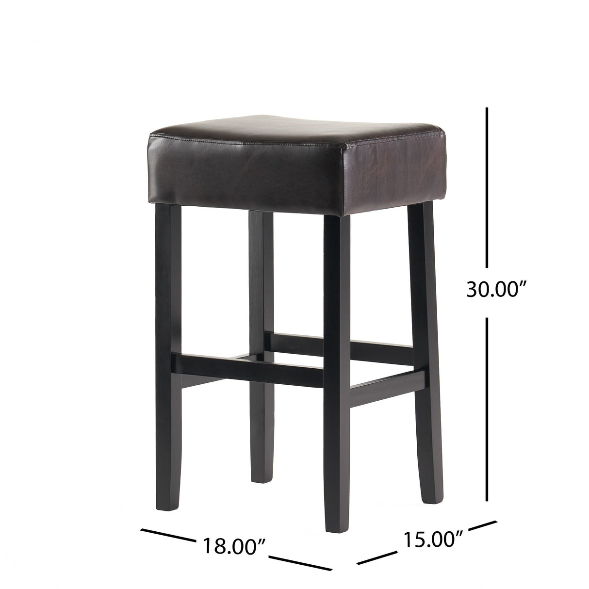 Lopez 30-inch Brown Reconstituted Bycast Leather (Recast) Backless Bar Stools (Set of 2) by Christopher Knight Home