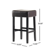 Lopez 30-inch Brown Reconstituted Bycast Leather (Recast) Backless Bar Stools (Set of 2) by Christopher Knight Home
