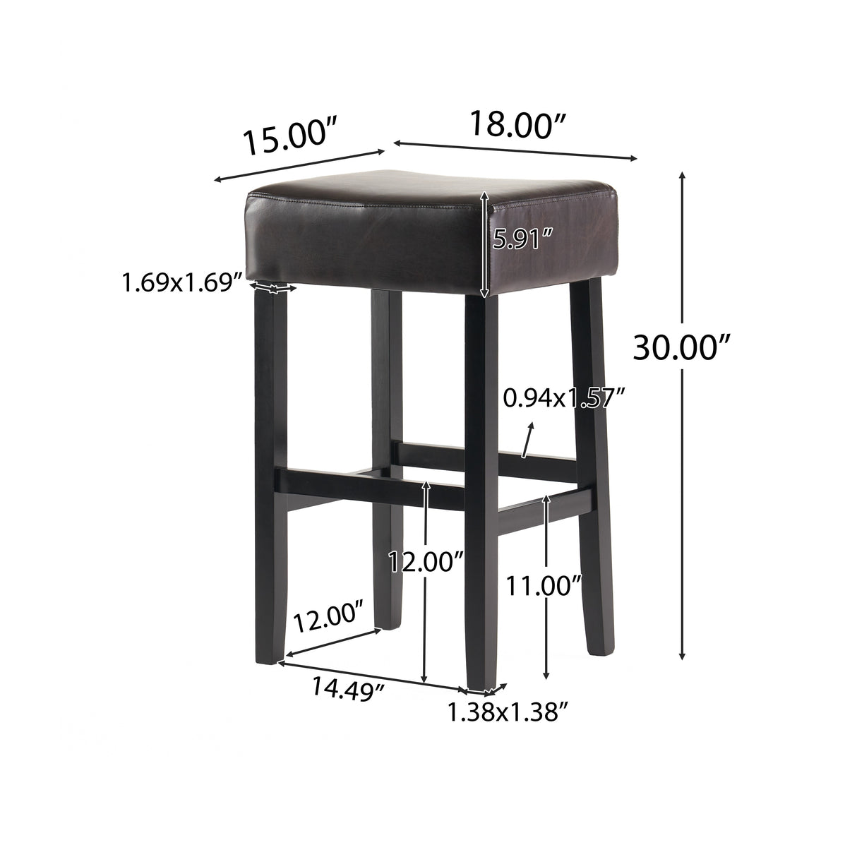 Lopez 30-inch Brown Reconstituted Bycast Leather (Recast) Backless Bar Stools (Set of 2) by Christopher Knight Home