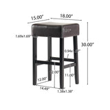 Lopez 30-inch Brown Reconstituted Bycast Leather (Recast) Backless Bar Stools (Set of 2) by Christopher Knight Home