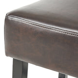 Lopez 30-inch Brown Reconstituted Bycast Leather (Recast) Backless Bar Stools (Set of 2) by Christopher Knight Home