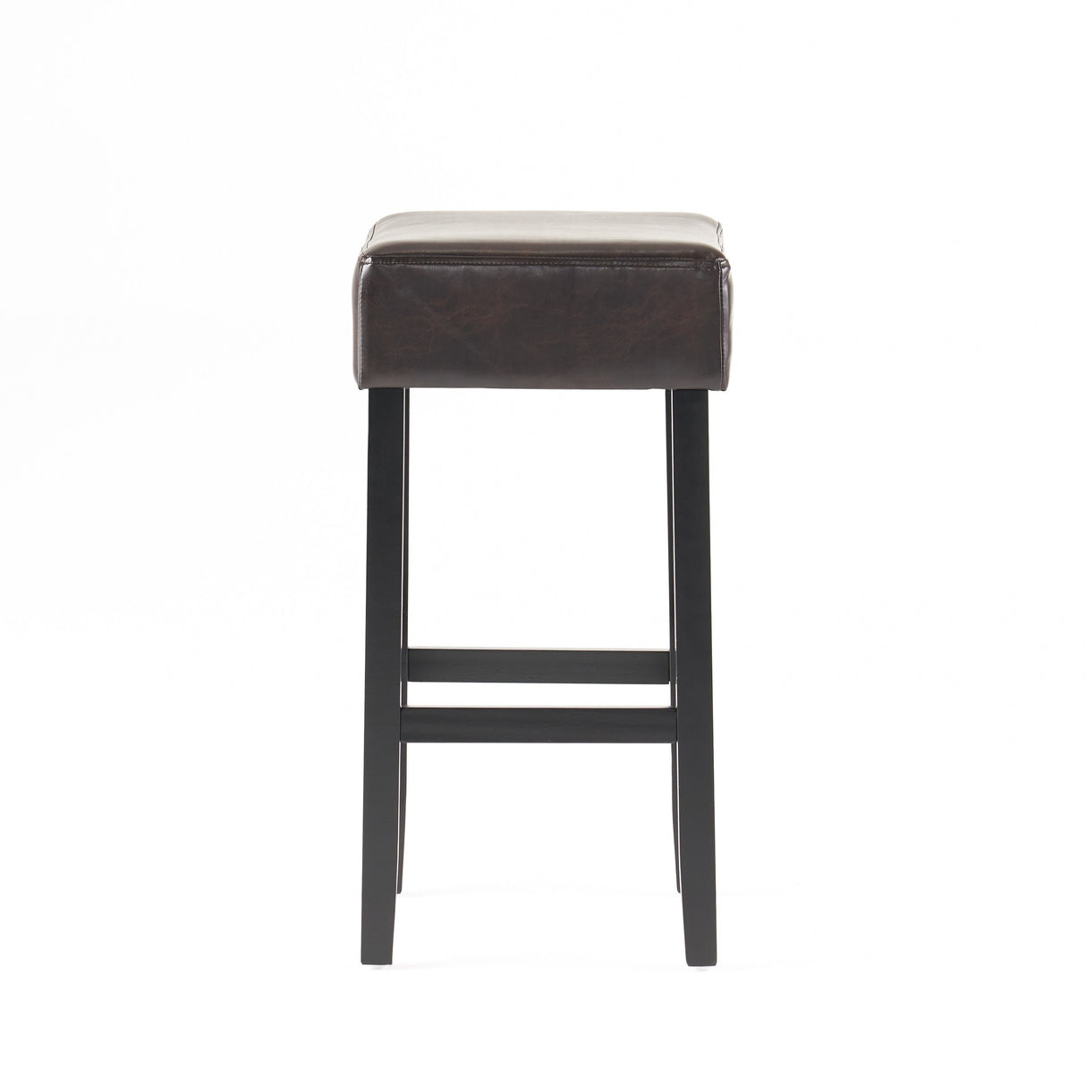 Lopez 30-inch Brown Reconstituted Bycast Leather (Recast) Backless Bar Stools (Set of 2) by Christopher Knight Home